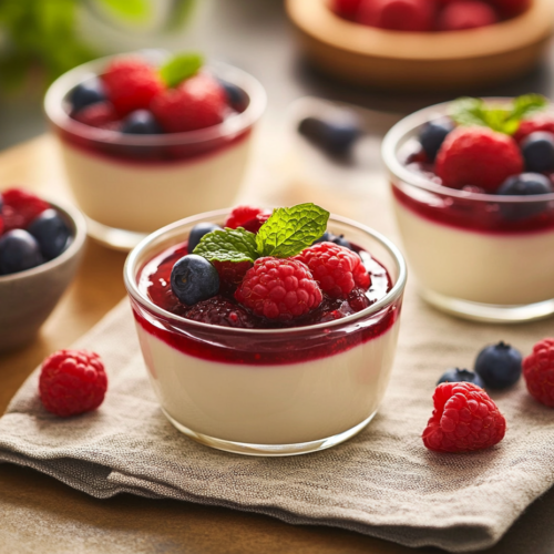 Vanilla Panna Cotta with Berries