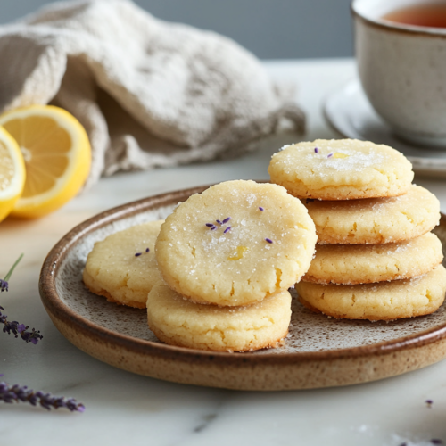 Lemon Lavender Shortbread Cookies