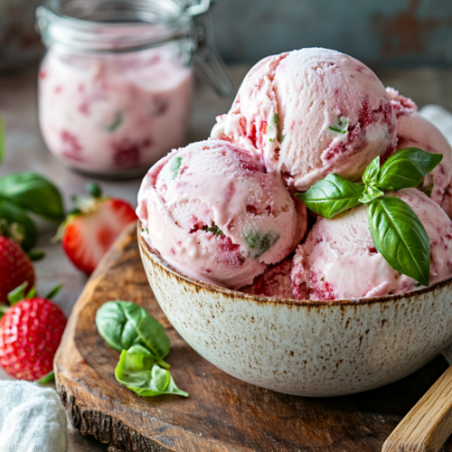 Strawberry Basil Ice Cream
