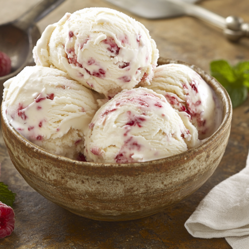 White Chocolate Raspberry Ice Cream